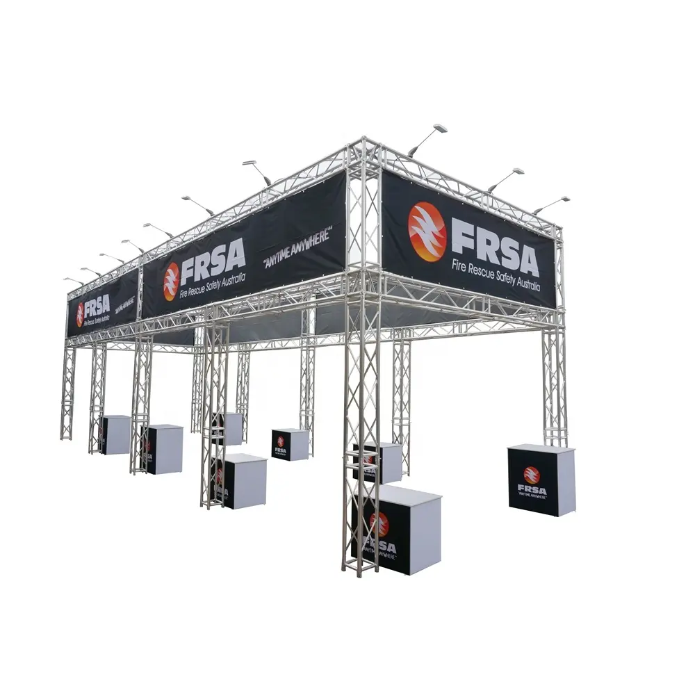 Free design truss trade show display stand With Stable Function stage complex and aluminum podiums
