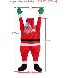 Vente en gros Grand Père Noël suspendu Décoration murale de Noël escalade Ornement Vacances <span class=keywords><strong>Garage</strong></span> extérieur Vêtements en flanelle Costumes - Product Image 3
