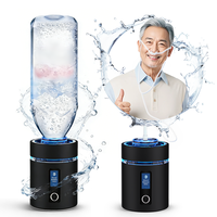 Bouteille d'eau hydrogénée à double compartiment 400 ml 3000 PPB, multi-usages pour vin, thé, café, fonction 2 en 1 de filtration et d'inhalation d'hydrogène