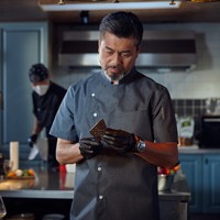 Uniforme de Chef pour Hommes TCS2035 à Manches Courtes en Polyester/Coton, Vêtements de Travail Professionnels Confortables pour Hôtel, Restaurant, Bar, Cuisine, Été