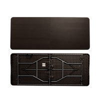 Mesa Plegable Portátil de Plástico para Catering, Jardín y Picnic, Imitación Ratán Negro, de 6 y 8 pies de Largo