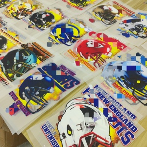 7インチのサッカーチームロゴアイロン接着衣類ラベル、すぐにプレスできる熱転写Tシャツステッカー、DTF転写、PET転写印刷 - Product Image 2