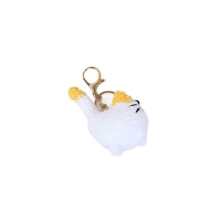 Porte-clés en peluche au crochet fait main, motif chien et fleur, avec clochette, ornement <span class=keywords><strong>de</strong></span> sac en <span class=keywords><strong>laine</strong></span> douce, portable, durable, cadeau <span class=keywords><strong>de</strong></span> festival - Product Image 5