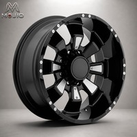 Jantes en aluminium forgé de 17 pouces pour SUV et pick-up tout-terrain, noires usinées, 4, 5, 6 ou 8 trous, pour modernisation et adaptation