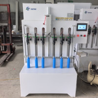 Machine de remplissage semi-automatique à 4 têtes pour liquides dégraissants, détergents et produits corrosifs, format 1 gallon (1L)