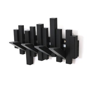 Piano Style <b>Wall</b> Mounted Coat Rack Solid Wood Multi <b>Hook</b> Entryway Storage Organizer Creative Clothing Holder - Product Image 3