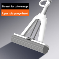 Serpillère à tête en éponge PVA pliable à large rouleau, manche en acier, taux de séchage élevé, serpillère à éponge pour le nettoyage des sols, vente en gros