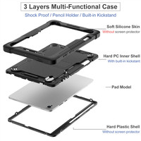 Étui de tablette robuste en silicone, résistant aux chocs, avec béquille, pour Samsung Tab S6 Lite S7 S8 S9 S10 FE S11 A7 A8 A9 A11 Plus