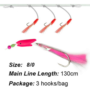 Alfa Wholesale - Aparejos <span class=keywords><strong>de</strong></span> Pesca Sabiki con Cabeza <span class=keywords><strong>de</strong></span> Pez Luminosa UV, Aparejos <span class=keywords><strong>de</strong></span> Pesca con 3 Anzuelos, Aparejos <span class=keywords><strong>de</strong></span> Pesca con Plumas para Agua Salada, Anzuelos para Macarela - Product Image 4
