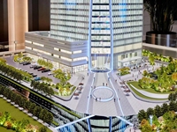 Maquette architecturale personnalisée de bâtiment immobilier avec éclairage LED, modèle de présentation paysagère pour les développeurs