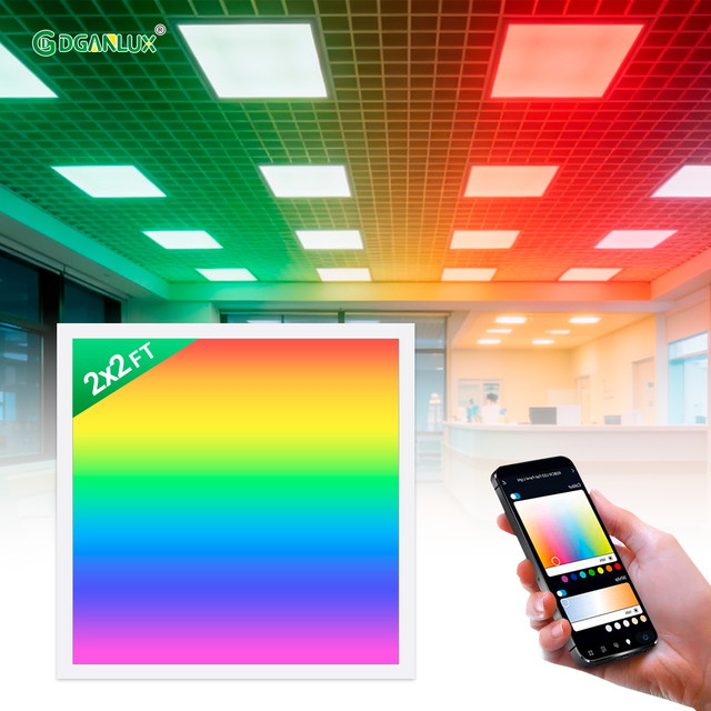 Smart LED Flat Panel Light RGBCW 2x2FT Dimmable 30W WIFI& Control Premium Big Panel Light with ETL
