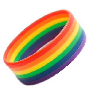 Love Is Love LGBT <span class=keywords><strong>Amistad</strong></span> Big Rainbow Pulsera de silicona Unisex Pride Event Pulseras con logotipo personalizado para el orgullo <span class=keywords><strong>gay</strong></span> - Product Image 2