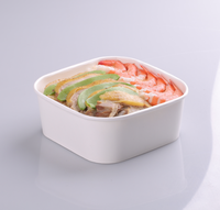 Ciotole Quadrate Monouso per Insalata con Logo Personalizzato a Prezzo di Fabbrica, Scatole Alimentari in Carta Kraft Antigoccia e Antigrasso per Catering e Asporto