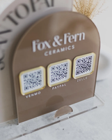 Base de Acrílico Personalizada con Código QR para Salón de Belleza, Escanea para Pagar, Exhibición de Mesa, Letrero con Múltiples Iconos de Código QR