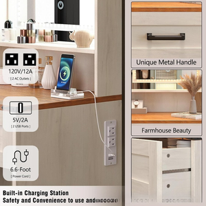 Factory Supplier Small Farmhouse Wooden Makeup Vanities <strong>Desk</strong> <strong>with</strong> <strong>Narrow</strong> Storage <strong>Drawer</strong> White Thin Dressing Table for Bedroom - Product Image 6