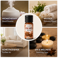 Huile essentielle d'anis étoilé biologique, pure et naturelle, soulage les ballonnements et favorise la digestion ; Convient à une utilisation en médecine et en alimentation.