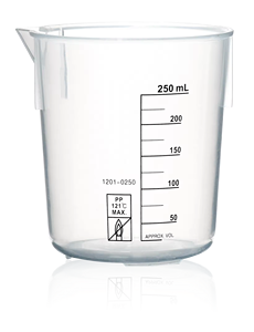 Bécher en PP à forme basse de 100 ml avec impression sérigraphique noire, facile à lire et <span class=keywords><strong>empilable</strong></span>, pour laboratoire BIOSTELLAR - Product Image 2
