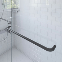 Support de porte de douche coulissante pour hôtel moderne, en aluminium brossé et verre trempé de 10 mm, transparent/opaque, facile à installer