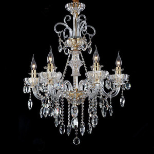 Lámpara Colgante de Cristal con Acabado Dorado, Base para Bombilla E26, LED Blanco Cálido de 2700K, Altura Ajustable, Ra90, Garantía de 5 Años - Product Image 6