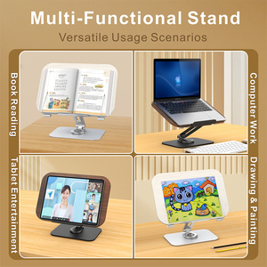 Boneruy R31 Walnut gỗ đọc đứng 360 độ xoay tự nhiên bằng gỗ Kệ sách có thể điều chỉnh gấp bookends cho văn phòng nhà - Product Image 6