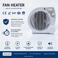 Radiateur soufflant compact avec thermostat, chauffage portable pour pièce, 3 modes chaud/chaud, 2000W, contrôle automatique de la température, résistant au feu, pour bureau