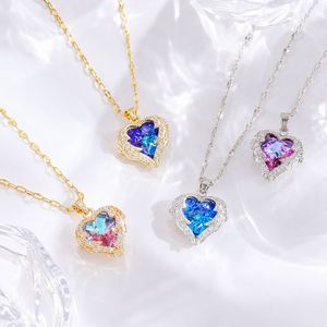 สร้อยคอทองแดงประดับจี้รูปหัวใจหลากสี พร้อมใบรับรอง CE สำหรับผู้หญิง - Product Image 1