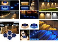 Lampes solaires étanches IP68 pour clôture de jardin, balcon, terrasse, escalier, extérieur, cour, avec faisceau 360° et fonctionnement automatique