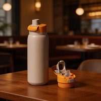 Gobelet à café isotherme à double paroi en acier inoxydable, anti-fuite, sans BPA, amovible pour le nettoyage, conforme aux normes FDA
