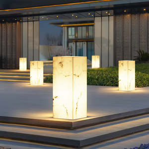 Lampadaire <span class=keywords><strong>LED</strong></span> d'extérieur en métal, imitation marbre, style nordique, pour villa, cour, aménagement paysager, décoratif, étanche, pour pelouse - Product Image 4
