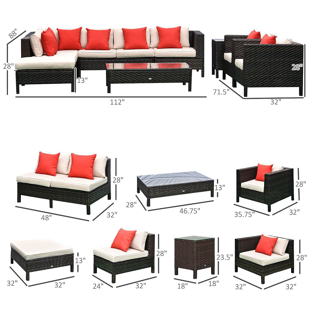 Wholesale Luxury Patio Design Outdoor Pool Side Set Furniture Wicker Round Rattan Couch Fabric Coffee Table Modular Garden Sofa