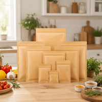 Sachet refermable personnalisé en papier kraft, pochette plate à fermeture éclair pour emballage alimentaire