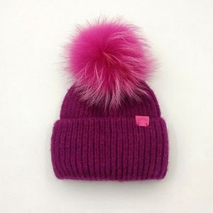 Hot Sale Custom Logo Knitted Wool Hat <b>Winter</b> Beanies Hats With Detachable Fur Pompom Luxury Beanie Hats With Pompom - Product Image 4