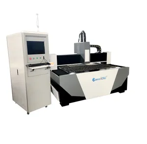 Mesin pemotong Laser serat logam 1000W 2000W, dengan sumber laser untuk lembaran baja