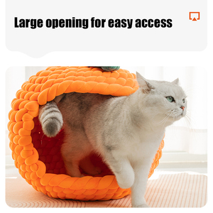 <span class=keywords><strong>Cama</strong></span> para Gatos con Diseño Original, Cálida, Semi-cerrada, Tipo Cueva, Portátil, Redonda, de Algodón, de Lujo - Product Image 2