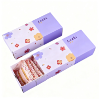 Faveur de mariage personnalisé gaufré pâtisserie Biscuit boîte d'emballage rose couvercle et Base boîte à biscuits pour les petites entreprises