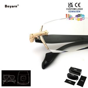 Lunettes de soleil photochromiques Boyarn sans monture, en métal, légères, style Y2K, tendance rétro, verres transparents en PC - Product Image 5