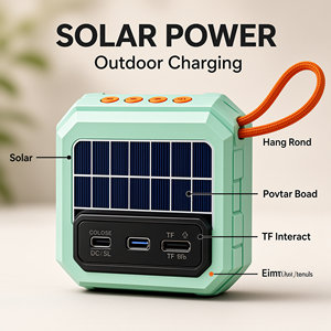 Haut-parleur solaire étanche compact avec carte sans fil pour utilisation en extérieur, recharge solaire - Product Image 4
