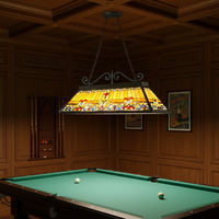 Lustre en verre de style européen de 55 pouces pour table de billard/snooker, décoration de salon, artisanal, LED réglable
