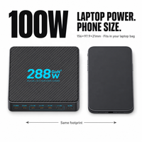 Station de charge GaN 288W 8 ports PD3.0 100W USB-C Chargeur de bureau avec câble intégré pour MacBook Pro iPad Pro Vente en gros
