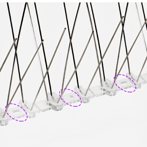 60 pines Bird Spikes 50cm Base de plástico con acero inoxidable 304 <span class=keywords><strong>Anti</strong></span>-Paloma Control de plagas con lazos sólidos - Product Image 3