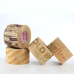 사용자 정의 로고 인쇄 강한 접착 헤비 듀티 롤 팩 갈색 강화 껌 포장 테이프