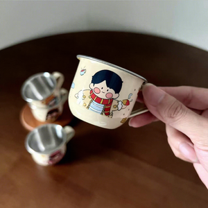 Tasse en acier inoxydable avec poignée, 70 ml, petite capacité, ouverture large, pour la maison, le bureau, les voyages en plein air - Product Image 2