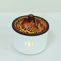 Humidificateur à vapeur chaude Crackle-Volcano de plus de 200 ml avec effet flamme pour utilisation autonome