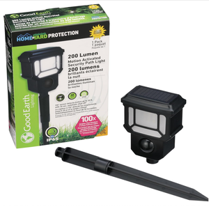 Lighting Solar <b>LED</b> Landscape Security or Strobe Path <b>Light</b> in Matte Black, <b>Motion</b> <b>Sensor</b> <b>with</b> Auto Off - Product Image 1