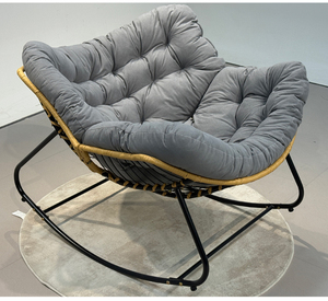 Sillón Mecedora Moderno Individual Tipo Nido de Pájaro con Estructura Metálica para Sala de Estar, Dormitorio, Apartamento, Hotel - Uso en Balcón, Descanso y Ocio - Product Image 1