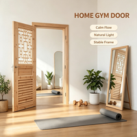 Construction Wholesale Solid Fir Wood Lattice Solid Wood Door Raw Unfinished Timber Door