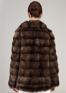 Женское пальто из натурального соболя средней длины - Product Image 2