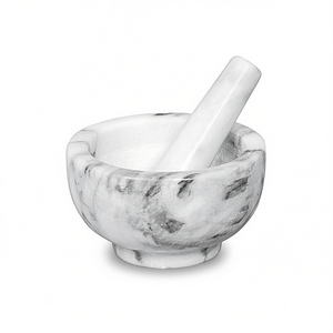 Mortero y pilón de mármol de 7 cm de diámetro y 11 cm de altura para moler hierbas y especias - Product Image 2