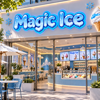 Enseigne néon LED personnalisée pour Gelateria, crèmerie, magasin de glaces, devanture de magasin, panneau d'affichage LED pour vitrine