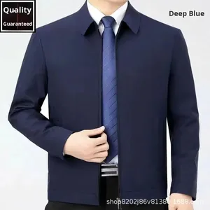 Giải phóng mặt bằng mùa đông Dài Thỏ lông blouson Áo khoác cho nam giới kinh doanh giản dị ve áo khoác cho TRUNG NIÊN CHA già quần áo - Product Image 2